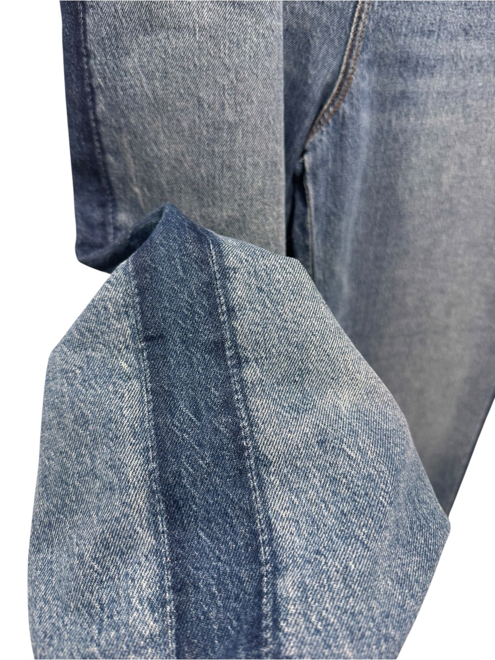 LOFT Blue Straight-Leg High Rise Jeans. Size 32. NWT. Sides are darker denim - Picture 5 of 10